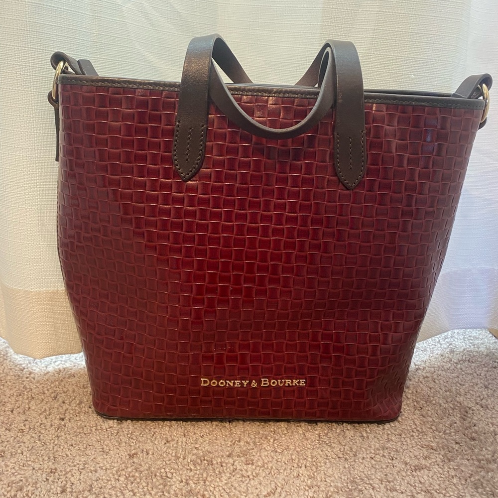 Dooney & Bourke Woven Lilliana Tote Red Burgundy
